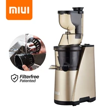 Exprimidor lento MIUI Extractor de jugo de presión en frío de tornillo de 7 segmentos de gran diámetro, fácil de limpiar, sin filtro, motor silencioso patentado Classic 2020