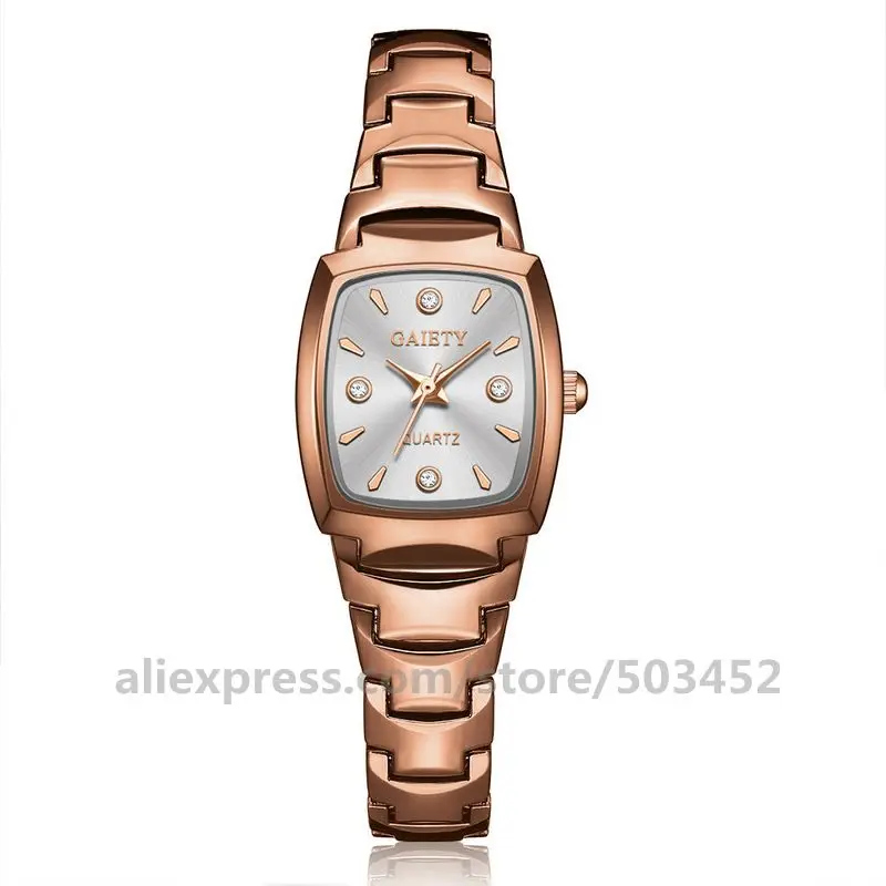 100 шт./лот,, нарядные часы, модные Relojes Mujer,, повседневные Мини женские часы, сплав Zegarki Damskie - Цвет: rose gold white