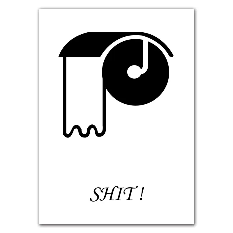 Minimalist-Black-And-White-Quote-Canvas-Painting-Print-Wall-Art-Print-Picture-Take-A-Bath-Shit (5)