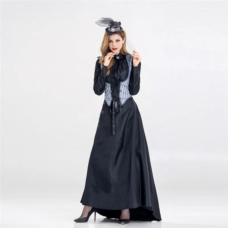 Женский костюм для косплея на Хэллоуин, винтажное платье макси с длинным рукавом, Женская нарядная одежда для вечеринок, платье для сцены, J6