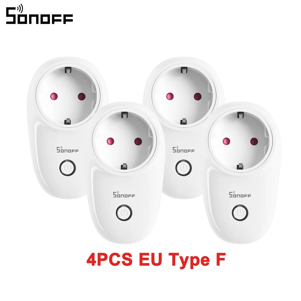 1/3/5PCS Itead SONOFF S26 WiFi Smart Plug EU Power Socket Wireless Outlet Timer Remote Control Works with Alexa Google Home 