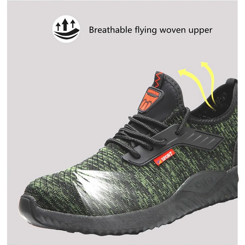 Men's Work Safety Shoes woman Outdoor Steel Toe Footwear Military Combat Ankle Boots Indestructible Stylish breathable Sneakers