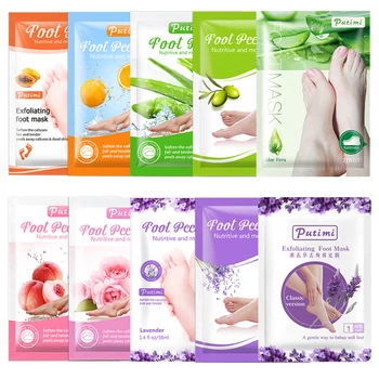

PUTIMI Lavender/Aloe Exfoliating Foot Peeling Mask for Legs Whitening Remove Dead Skin Foot Mask Socks for Pedicure Foot Patches