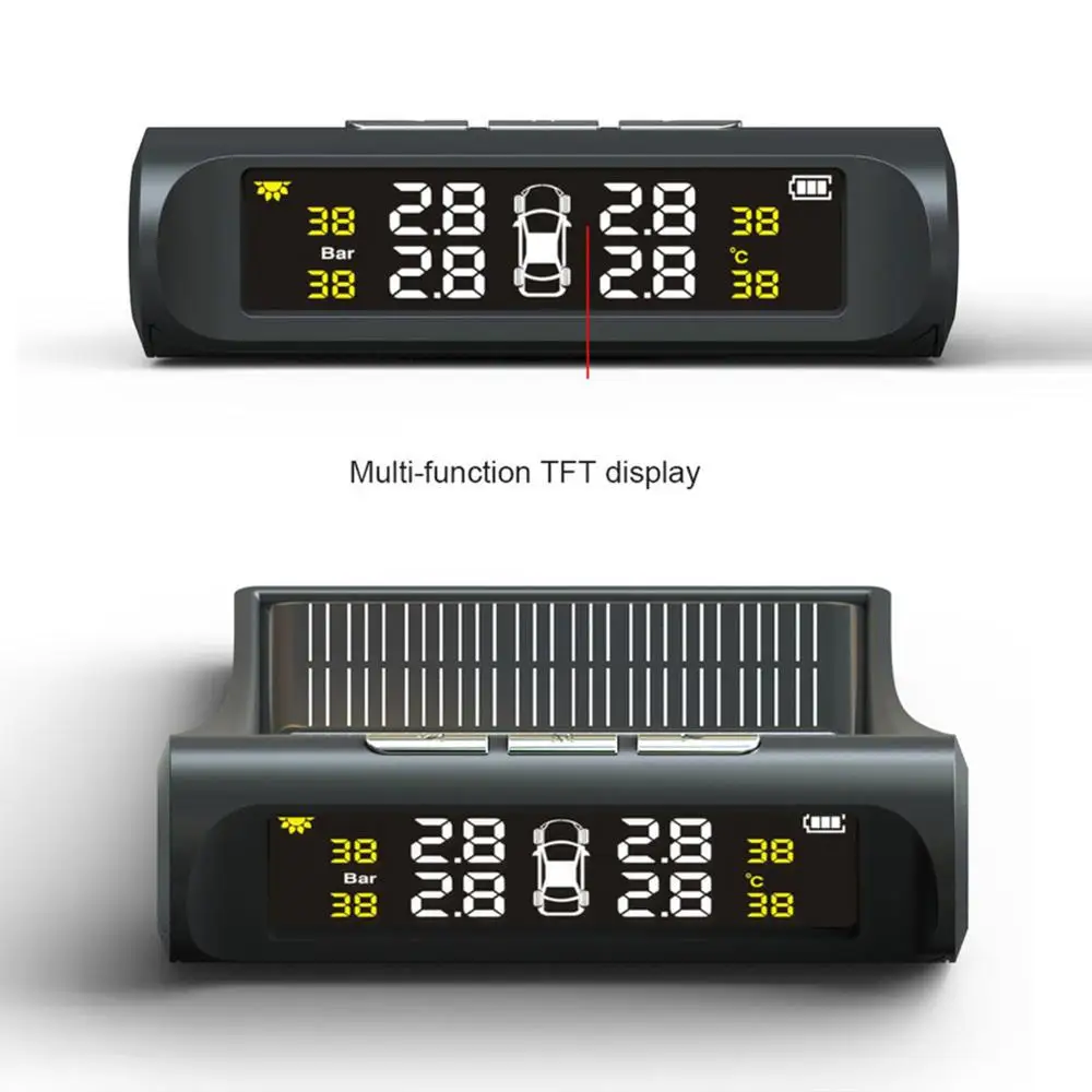 Беспроводная система контроля давления в шинах TPMS с 4 внешними датчиками P67 водонепроницаемый датчик давления в шинах с ЖК-дисплеем