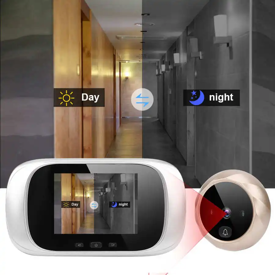 aiphone jo series 2.8in TFT LCD Visual Door Viewer IR Night Vision Cyclic Storage Camera Doorbell Ding Dong Smart Access Control System audio intercom system