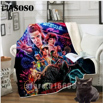

Anime Sofa Youth Bedding patterned car stuffed Stranger Things blanket bedspread baby boy girl travel blanket sofa Thin quilt
