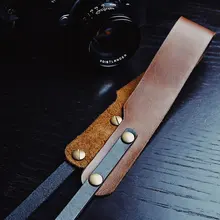 Классический ретро стиль натуральная кожа камера плечевой ремень с латунной заклепкой Конская кожа для Leica Fujifilm sony