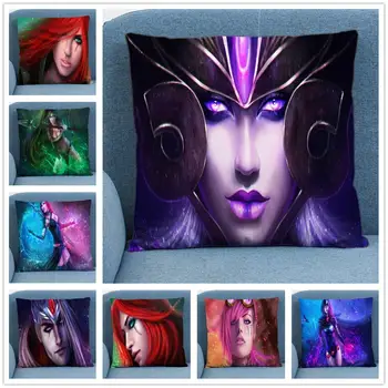 

League of Legends (LOL) 45X45CM Character Cartoon Soft Short Plush Cushion Cover Pillow Case for Home Sofa Car Decor Pillowcase