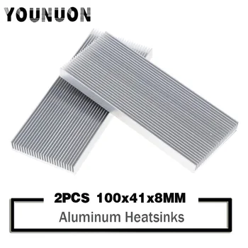 

2PCS 100x41x8mm Aluminum Heat Sink Heatsink For High Power LED Amplifier Transistor
