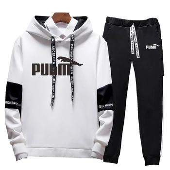 

2020 New Hoodies Set Men Autumn Casual Mens Tracksuit Hoody+ Pants 2 Piece Men's Sportwear Pullovers Sets Male Outwear 4XL