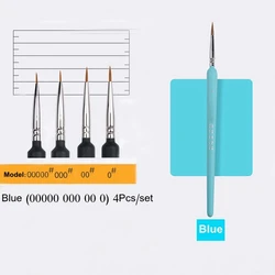Pink Hook Line Pen with Soft Hair Bristles for Watercolor and Oil Painting - Extra Fine Weasel Hair Brush for Hand - Painted Artworks in Gouache and Acrylic (0 00 000 00000 blue)
