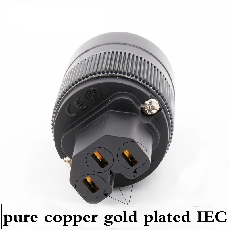 

High Quality 2pcs X Hifi audio pure copper Gold plated UK/EU/UK/AU IEC female connector for DIY power cable