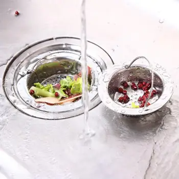 

Home Kitchen Sink Drain Strainer Stainless Steel Mesh Basket Strainer Household Practical Tool Drain Hair Catcher Sink Strainer