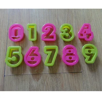 

New 10 pc NEW Alphabet Number Font Plastic Cookie Cutter Fondant Tool Baking Cake Mold Decorating Press Pastry DIY