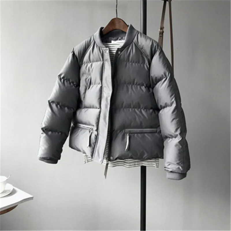 nueva moda tendencia Повседневная Chaqueta de algodón ropa de invierno suelta pan ropa mujer grueso abajo abrigo mujer corto - Цвет: 1