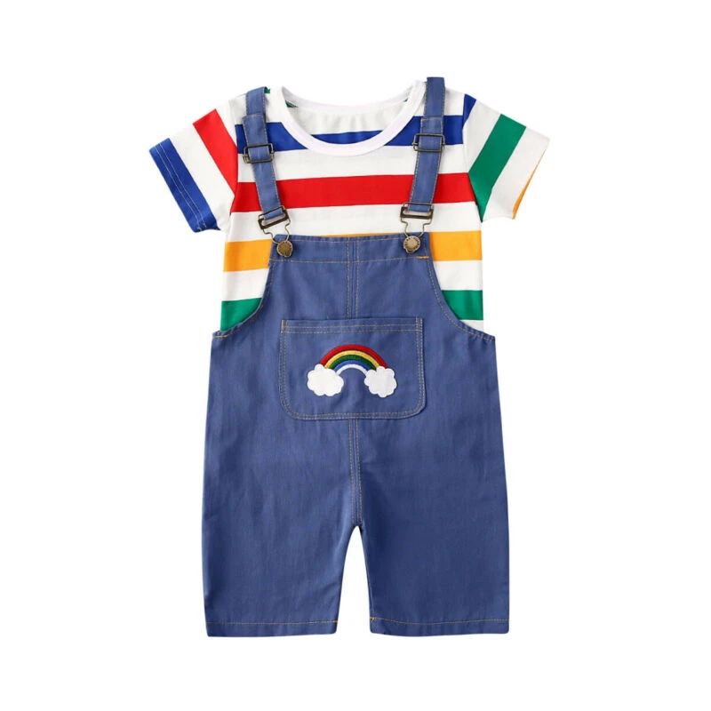 rainbow dungarees baby