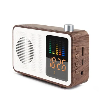

Bluetooth Speaker New Woodgrain Radio Smart Audio Microphone Speaker JR