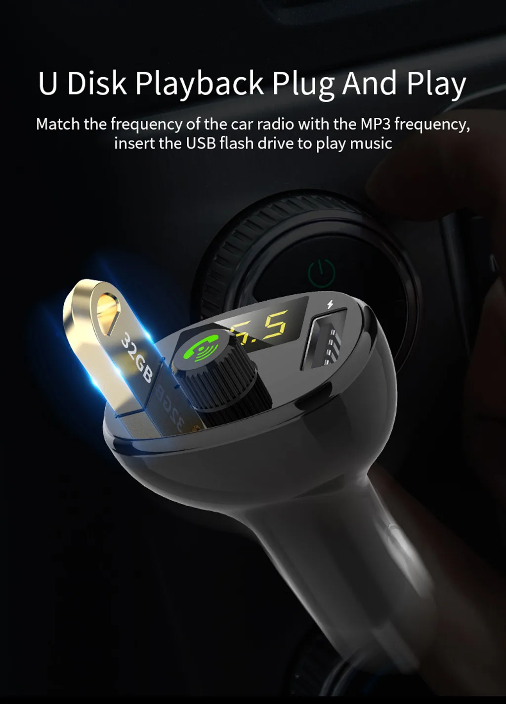 Bluetooth автомобильное USB зарядное устройство fm-передатчик беспроводной радио адаптер mp3-плеер