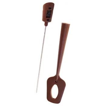 

Digital Cooking Thermometer Double Use Silicone Scraper Spatula Cooking Food BBQ Meat Thermometer Baking Cooking Tool