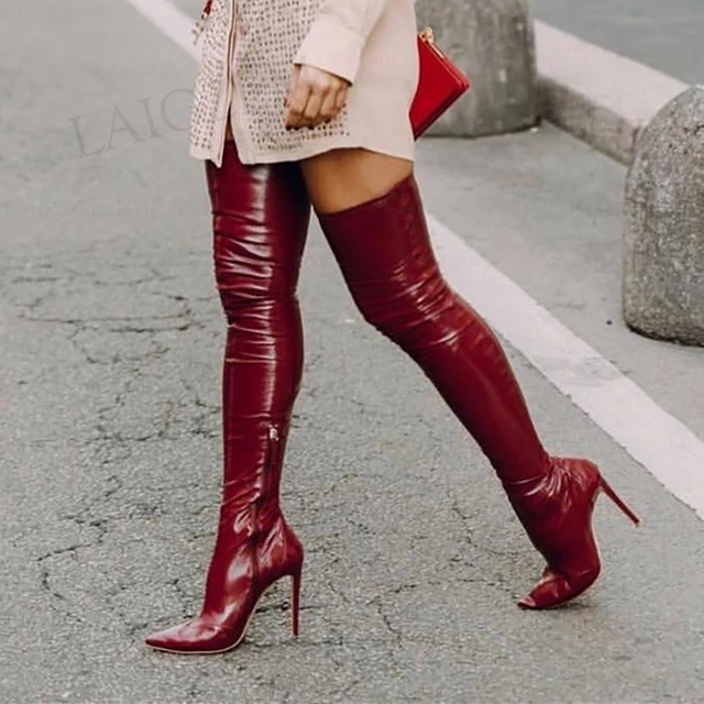 Women High Knee Boots, Thigh High Boots, High Heels, Seiihem