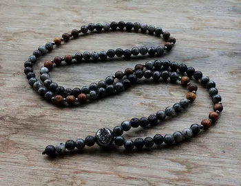 Natural stone bead & Hematite Bead Necklace Fashion