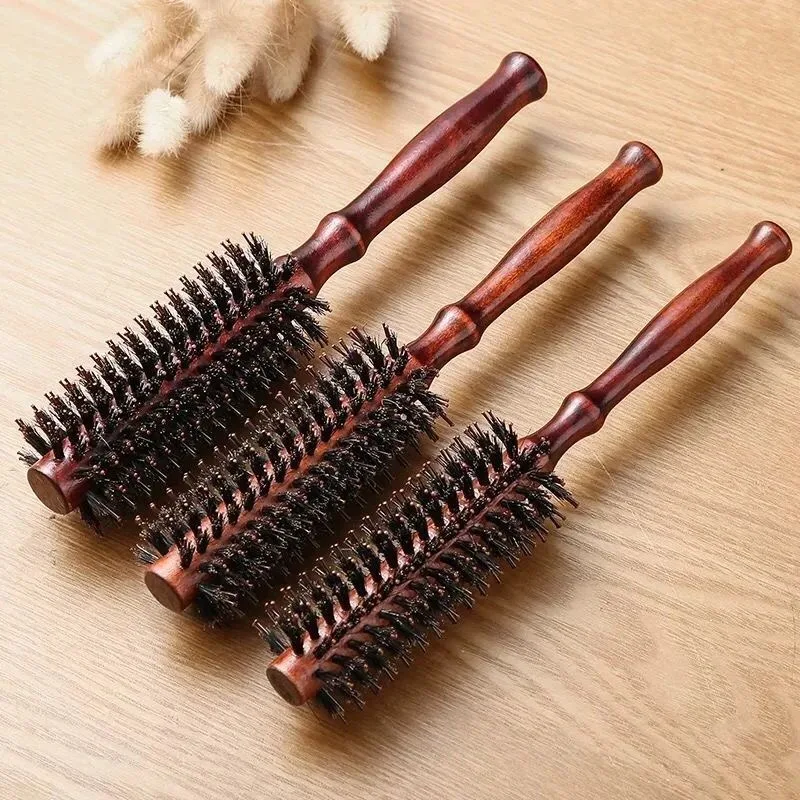 

Free Shipping Curly hair comb blowing bangs inner buckle rolling comb straight hair cylinder bristles styling comb