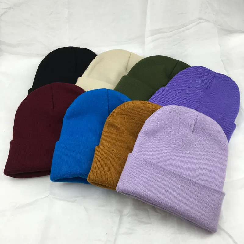Шерстяные вязаные шапки унисекс, одноцветные, для высоких, повседневные, Skullies, для мужчин и женщин, уличные, хип-хоп, Skullcap, эластичные шапки, модные, теплые, Осень-зима