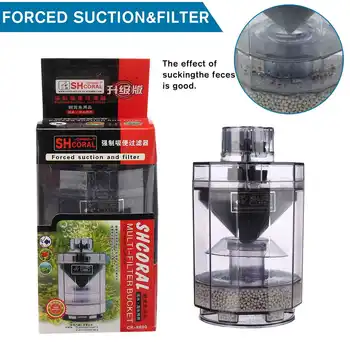 

Aquarium Filter Multi-functional Aquarium Filter Bucket Round Shape Fish Tank Automatic Suction Cleaner