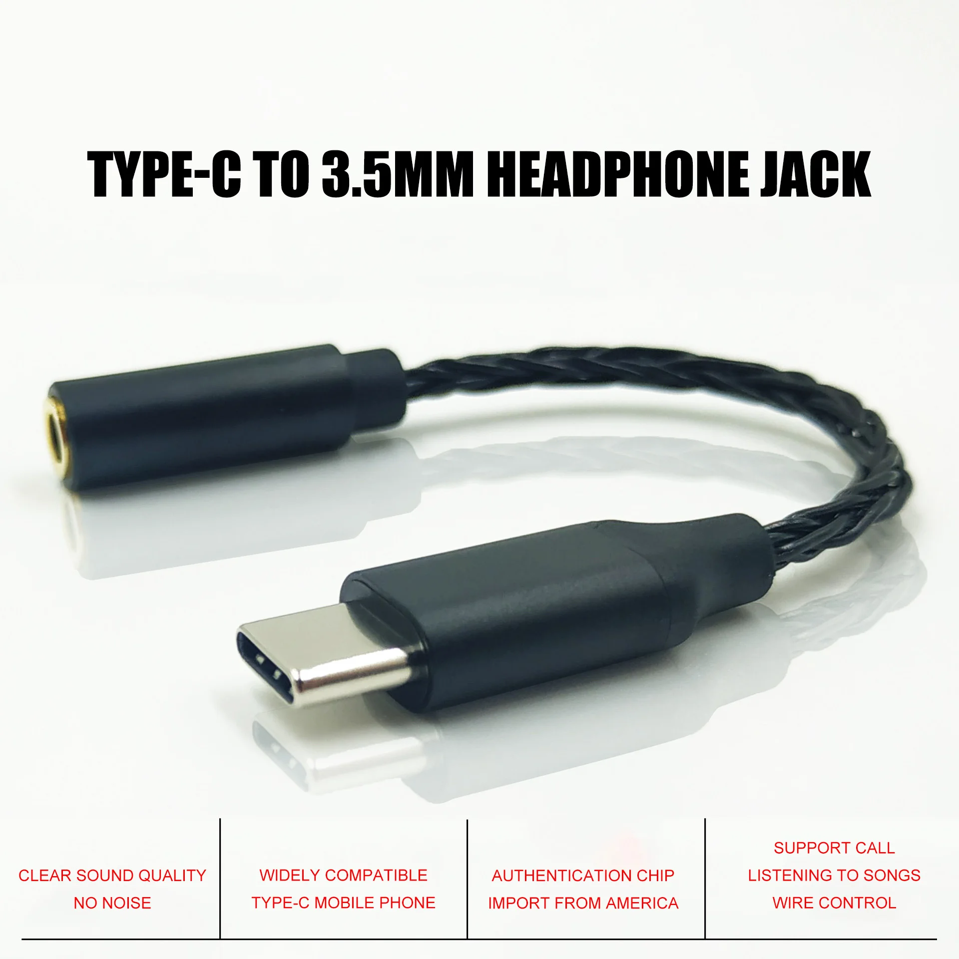 FDBRO Type c To 3 5mm Audio Adapter Digital Audio Patch Cord Global ADC Decoding Chip Type c Jack Headphone Cable