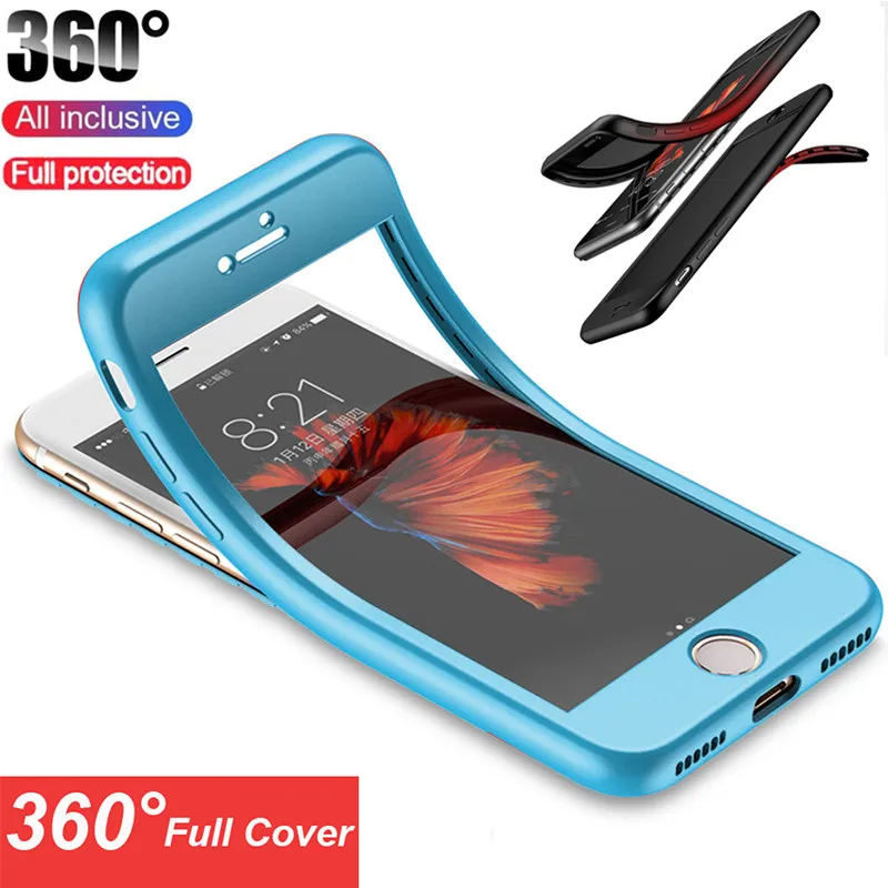 Роскошный мягкий силиконовый чехол из ТПУ на 360 градусов для iPhone 5S 6 6s 7 8 Plus XR