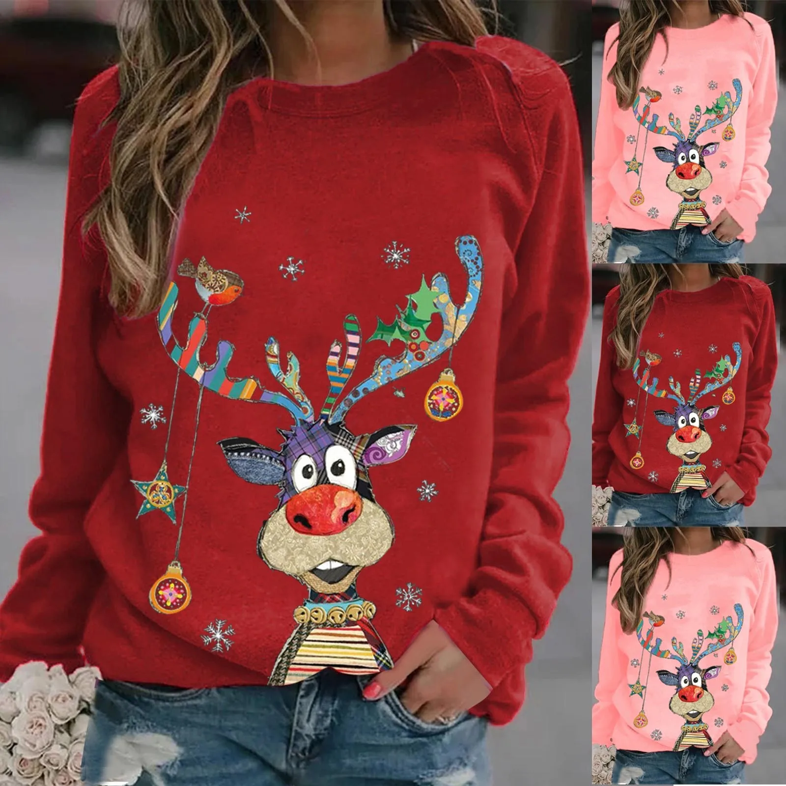 Christmas Sweater Women O Neck Ladies Casual Jumper Oversize Long Sleeve  Pullover Christmas Elk Print Clothing Autumn pull femme|Pullovers| -  AliExpress