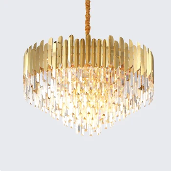 

Luxury Modern Crystal Chandelier For Ceiling Living Room Bedroom LED Chandelier Crystal Gold Round Home Lighting