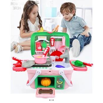 

Pretend Play Toy Children's Simulation Steam Set Spray Water Kitchen Cooking House Play Basket Toy