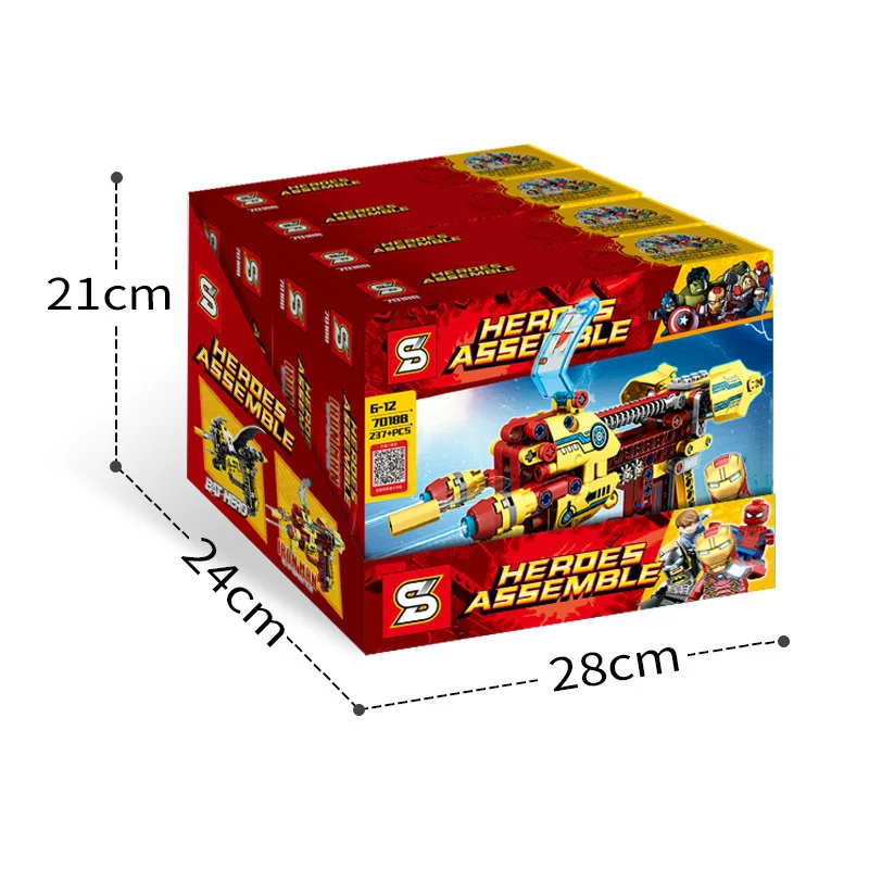 

S Brand Tripod Height 7018 Avengers 4 Building Blocks Gun Creative Boy Educational Small Particles Inserted Building Blocks Toy