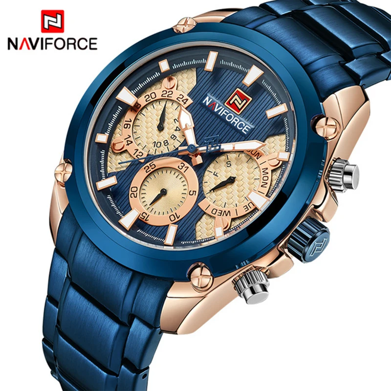 NAVIFORCE Топ люксовый бренд часы мужские модные спортивные кварцевые 24 часа дата часы мужские военные водонепроницаемые часы Relogio Masculino