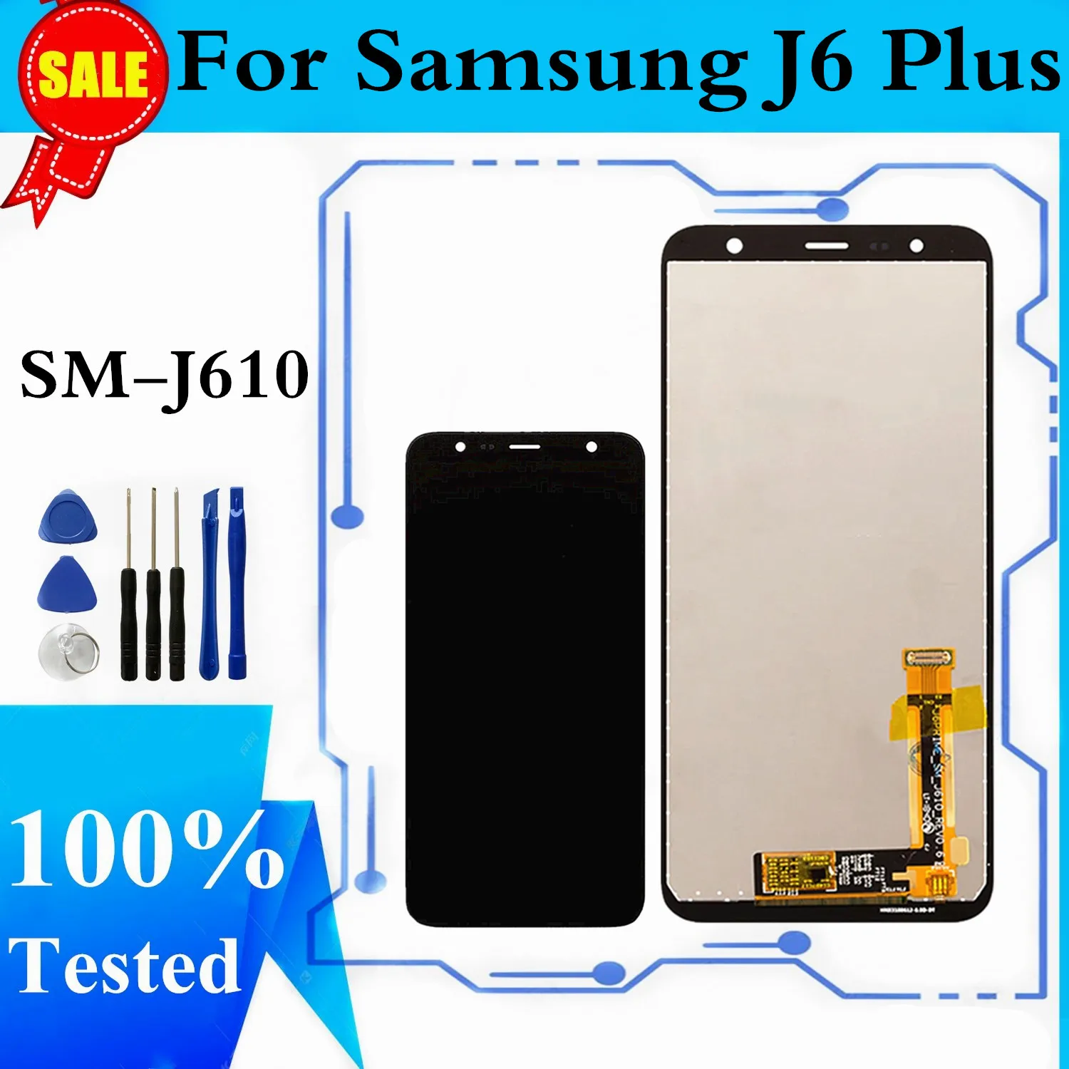 ЖК-дисплей для Samsung Galaxy J6 + J610 J610F J610FN сменный ЖК-экран Plus запчасти экрана дисплея |