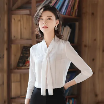 

Gdx2027 Tie Shirt Female College Wind Top 2020 Foreign Style Xiaozhong Long Sleeve Chiffon Shirt