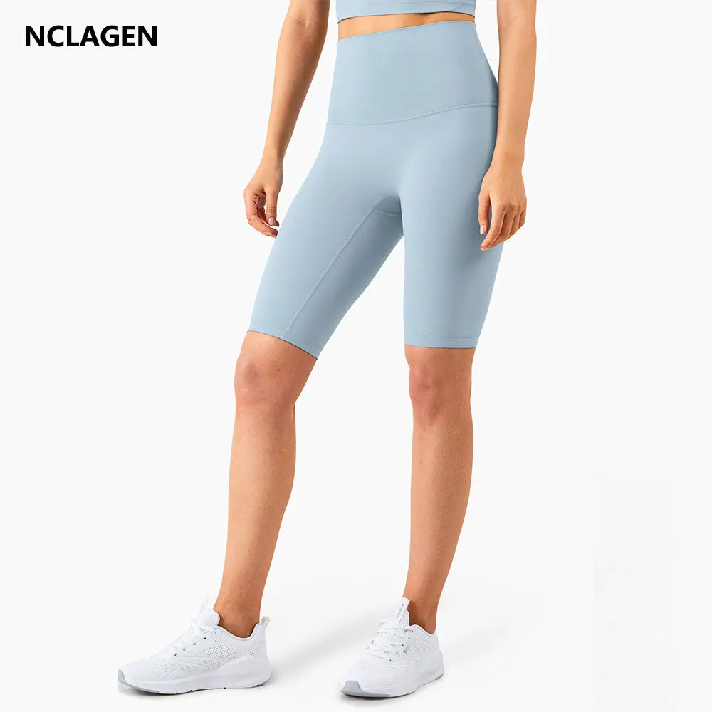 Nclagen 2021 Bermuda Shorts For Women High Waist No Front Seam Gym