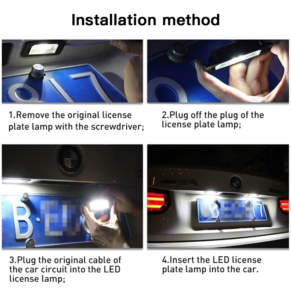 ̴  S R56 R57 R58 r59   2PCS ڵ LED ̼ ȣ ÷Ʈ  12V 6500K ȭƮ 