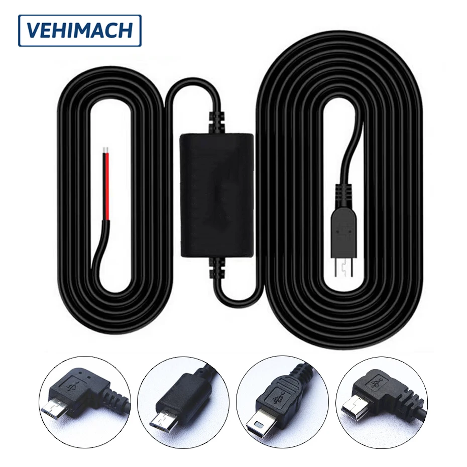 

3.2m Car Dash Cam Wire Hardwire Kit 12/24V To 5V Mini Micro USB Charger Line Cable For Auto DVR Dashcam Mirror Camera Recorder