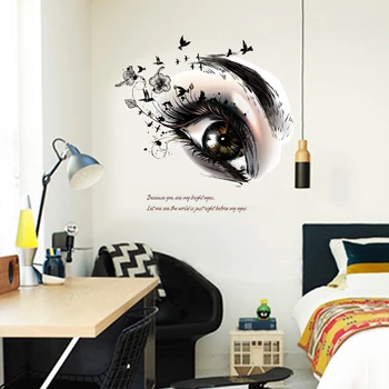 

Beautiful eyes Wall Stickers living room bedroom background home decorations Art Decals poster Removable Sticker wallpaper