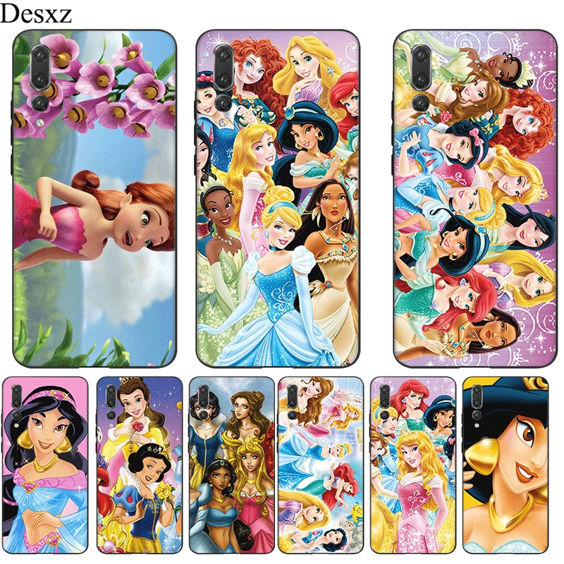 

Mobile Phone Case For Huawei P30 P20 P10 P9 P8 Lite Pro P Smart Z Cover Ariel Aurora Belle Cinderella Jasmine Mulan Bag Shell