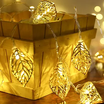 

Romantic Leaf String Lights Landscape Lamp Party Decoration Wedding Neon Lantern 1.5M Battery Powered 10 Leds Valentine'S Day