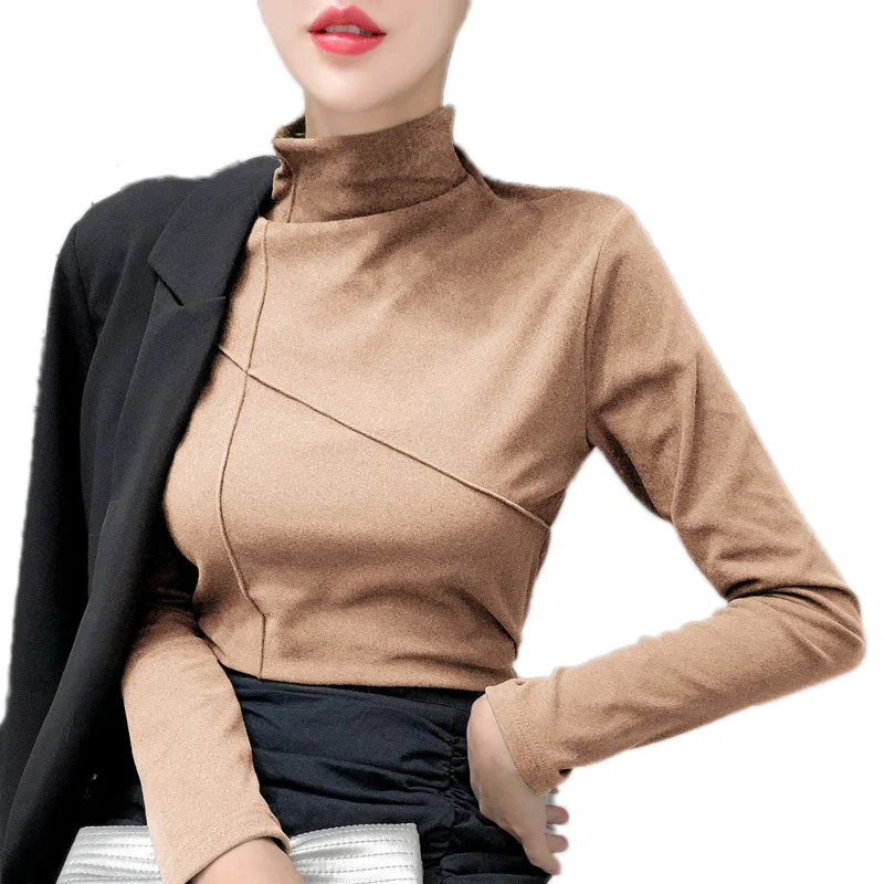 

Knitted Basic Sweater Pullover Turtleneck Solid Color Long Sleeves Women Autumn Winter Fashion Casual Warm Soft Tops