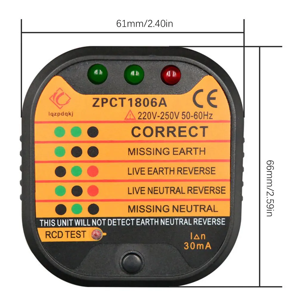 Детектор Утечки заземляющий провод работает тестер обнаружения пробка от утечки обнаружения полярности заземляющий переключатель безопасности проверки