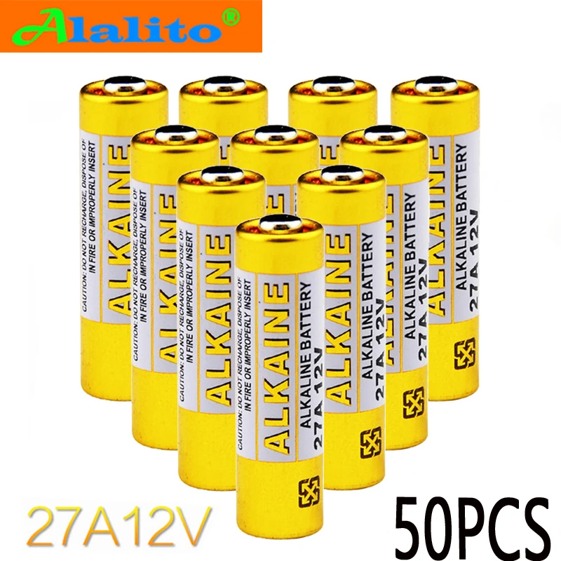 

50PCS 27A 12V dry alkaline battery L828 27AE 27MN A27 for doorbell,car alarm,walkman,car remote control etc