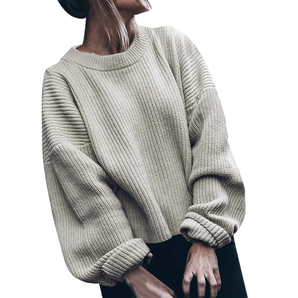 A Свитер женский pull femme sueter mujer invierno женская зимняя одежда свитшоты blusas de inverno feminina Твердые o-образным вырезом Z4 - Цвет: A