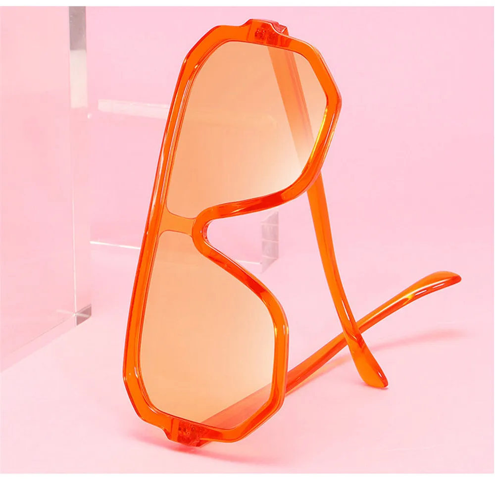 Flat Top Oversize Square Sunglasses Women Fashion Retro Gradient Sun Glasses Men Orange Big Frame Vintage Eyewear UV400 NX