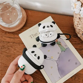 

3D Cute For AirPods 1 2 Case Panda Soft Silicone Wireless Cute Cartoon Earphone Cases For Apple Airpods 1/2 Cover Funda