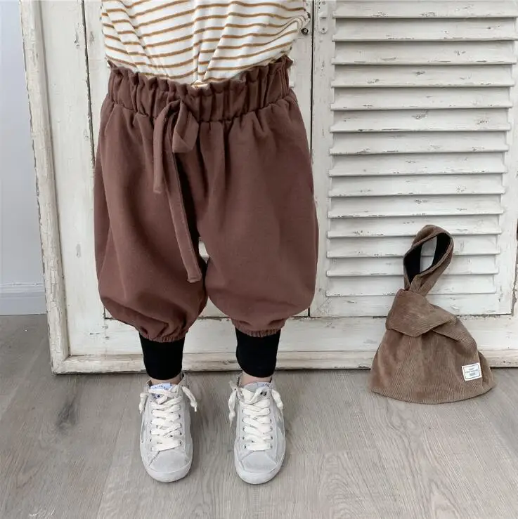 hot selling girls boys woolen harem pants autumn winter fashion kids pants 1-6t